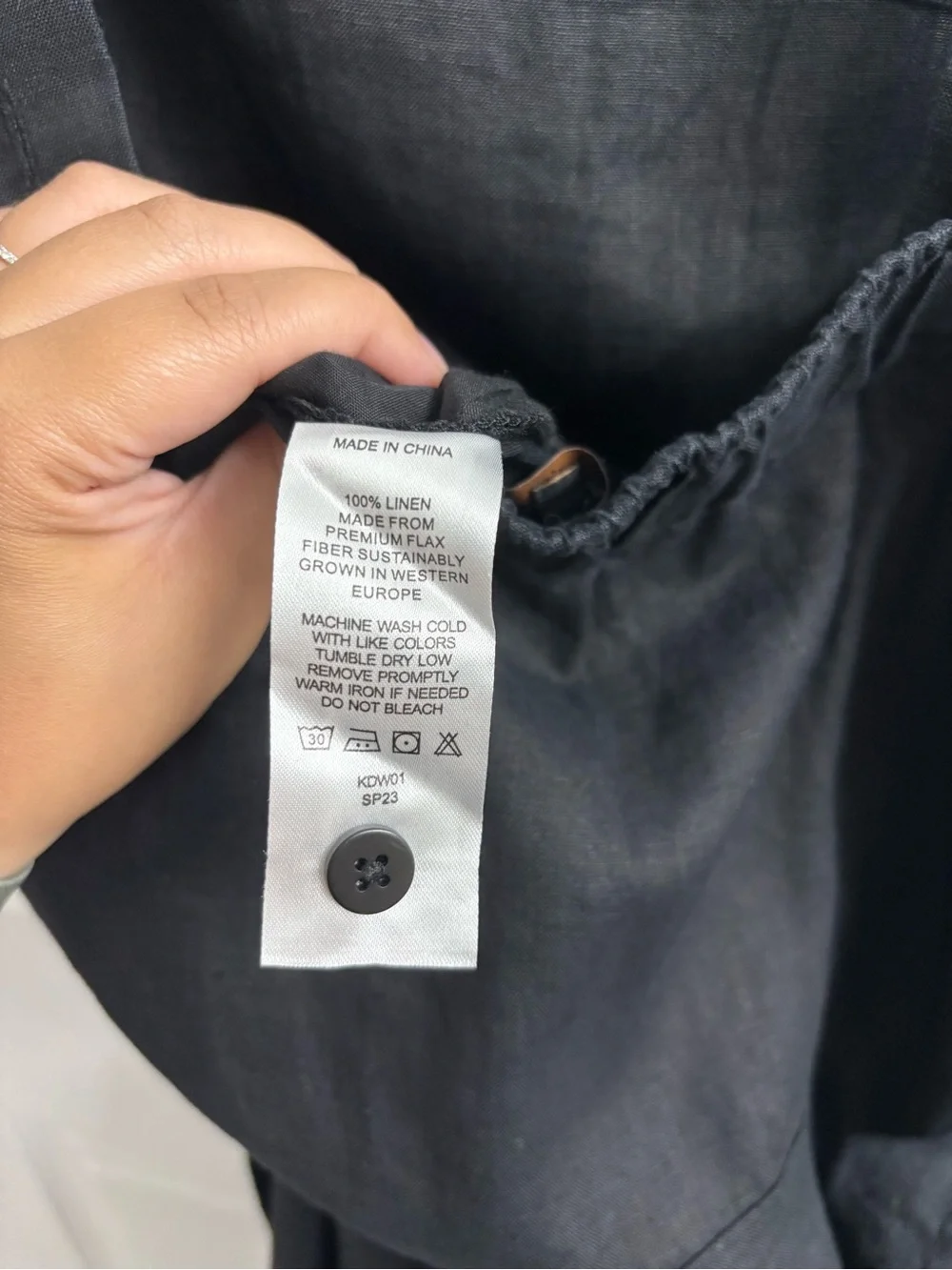 Quince Linen Square Neck Jumpsuit Small NWT Black